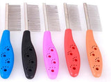 Stainless Steel Pet Comb for Dogs & Cats - 5 Colors Available