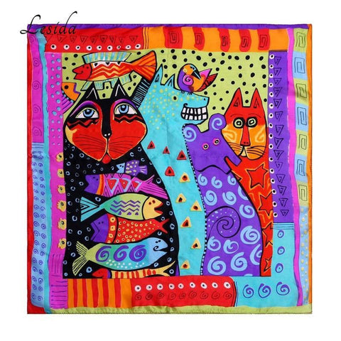 Pure Silk Contemporary Design Neck Scarf - 11 Colors Available