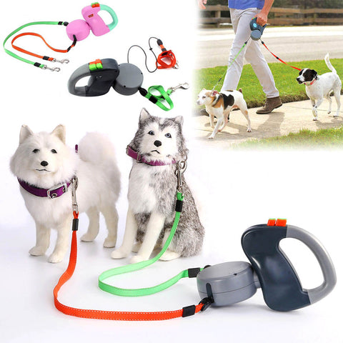 Retractable Tangle Free Dual Dog Leash