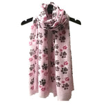 Women's Long Paw Print Scarf  - Available in 6 colors