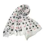 Women's Long Paw Print Scarf  - Available in 6 colors