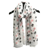 Women's Long Paw Print Scarf  - Available in 6 colors