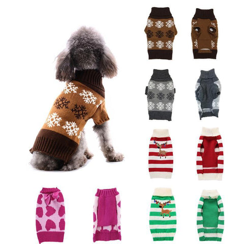 Snowflakes, Stripes & Hearts Pet Sweaters