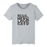 Men's Gray Trendy Graphic Cat T-shirt, Gray Real Men Love Cats T-shirt, Gray Women's Cat t-shirt, Women's Gray Trendy Graphic Cat T-shirt, Gray Real Men Love Cats T-shirt, Gray women's Cat t-shirt