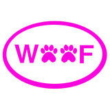 WOOF Car Sticker, Woof Bumper Sticker, Bumper Sticker, Paw Print Winder Sticker, Paw Print Bumper Sticker
