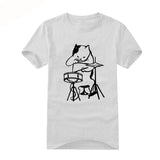 Men's cat t-shirt, men's drummer t-shirt men's white cat t-shirt