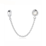 100% 925 Sterling silver, sterling silver smooth finish bead safety chain, Pandora style beads, DIY Bracelet