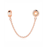 100% 925 Sterling silver rose gold finish, sterling silver rose gold smooth finish bead safety chain, Pandora style beads rose gold, DIY Bracelet, rose gold