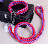 High Quality Braided Rope Collar & Leash Set - Available in 15 Colors and 4 Sizes