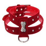 Rhinestone Bone Collar and Harness - Available in 3 Colors