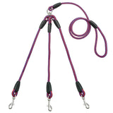 3 Dog Nylon Braided Rope Leash - Available in 2 colors & 3 sizes