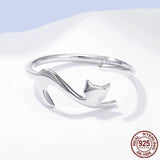 Sterling Silver Cat's Tail Adjustable Ring
