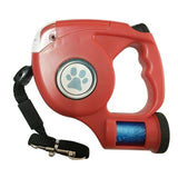 Red Retractable dog leash, easy grip ergonomic hande red dog leash, Red Dog leash with built-in LED light, Red Dog Leash 
