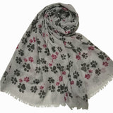 Women's Long Paw Print Scarf  - Available in 6 colors