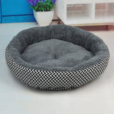 Round Soft Cushion Bed for Cats or Dogs - Available in 2 Sizes & 2 Colors