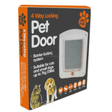 Small Cat or Dog 4-Way Lockable Door - Available in White or Brown