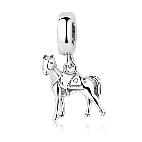 Sterling Silver Horse with Saddle Bead Charm