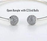 Sterling Silver & Cubic Zirconia Designer Bangle Collection