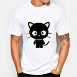 White Short Sleeve Graphic Cat Tshirt -19 Designs Available