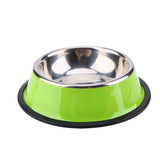 Color Stainless Steel Food & Water Bowl - Available in 3 Colors & 4 Sizes