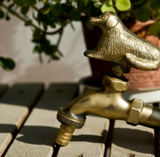 Brass Garden Faucet with Dog Handle