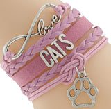 Women's cat bangle pink fashion bracelet, Women's pink Love your Cat fashion bracelet, Women's Cat bracelet