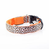 Orange LED Dog Collar, Orange Leopard Print Dog Collar, Orange Dog Collar, Dog Collar