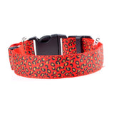 Red LED Dog Collar, Red Leopard Print Dog Collar, Red Dog Collar, Dog Collar
