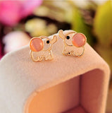 Opal Elephant Earring Studs