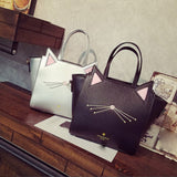 Cat Ears & Whiskers Handbag - Available in Black or Silver