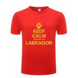 Keep Calm and walk the Labrador t-shirt, red keep calm t-shirt