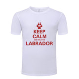 Keep Calm and walk the Labrador t-shirt, white keep calm t-shirt