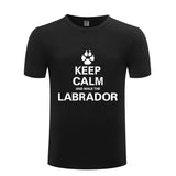 Keep Calm and walk the Labrador t-shirt, black keep calm t-shirt