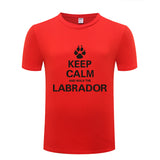 Keep Calm and walk the Labrador t-shirt, red keep calm t-shirt