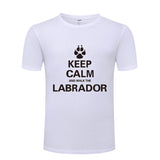 Keep Calm and walk the Labrador t-shirt, white keep calm t-shirt