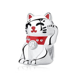 Sterling Silver Bead Charm, Lucky Cat Bead Charm, Sterling Silver Cat bead charm, Bead Charm, Cat Bead Charm, Pandora Style bead charm, Pandora
