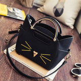 Whiskers Shoulder & Handbag - Available in Black, Gray, Pink & Rose
