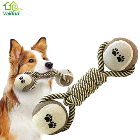 Cotton Rope Tennis Ball Dumbbell