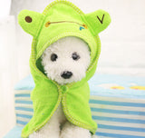 Green Frog Absorbent Bath-time Drying Towel for Cats and Dogs, Green Frog Dog drying towel, Green Frog Cat drying towel, Green Frog Pet bath towel