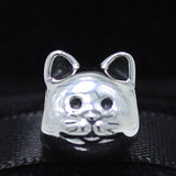 Sterling Silver Curious Cat Charm Bead