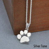 Paw Print Pendant Fashion Necklace - Available in Gold or Silver Tone