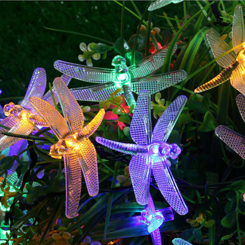 Outdoor Solar Dragonfly String Lights - Available in four styles