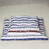 Luxurious Blue Striped 3-Piece Pet Bed
