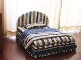 Luxurious Blue Striped 3-Piece Pet Bed, Luxurious Blue Striped 3-Piece Dog Bed, Luxurious Blue Striped 3-Piece Cat Bed, Padded Dog Bed, Padded Cat Bed, Padded Pet Bed
