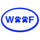 WOOF Car Sticker, Woof Bumper Sticker, Bumper Sticker, Paw Print Winder Sticker, Paw Print Bumper Sticker