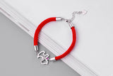 Women's Red Rope 925 Sterling Silver Dog Charm Bracelet - New for 2018