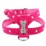 Rhinestone Bone Collar and Harness - Available in 3 Colors