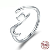 Sterling Silver Cat's Tail Adjustable Ring