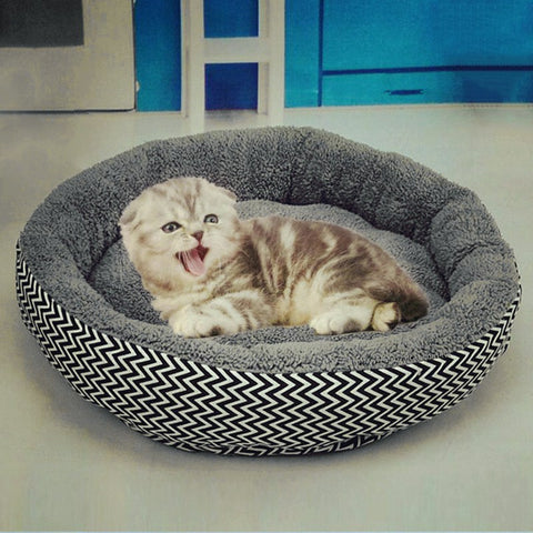 Gray Dog bed, Gray Cat bed, Gray plush round shaped cat or dog bed
