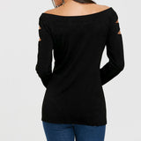 Fashionista Long Sleeve Off the Shoulder Cat Top